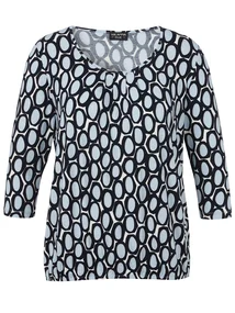 Via Appia Due T-Shirt Rundhals 3/4 Arm Druck