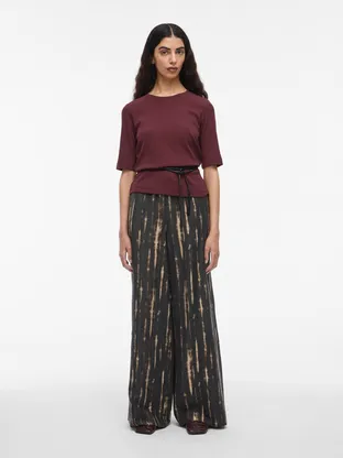VILA ROUALININE PRINT HW F/L WF TROUSER