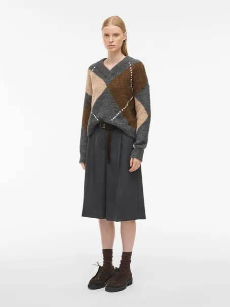 VILA ROUARGYLE LS V NECK KNIT