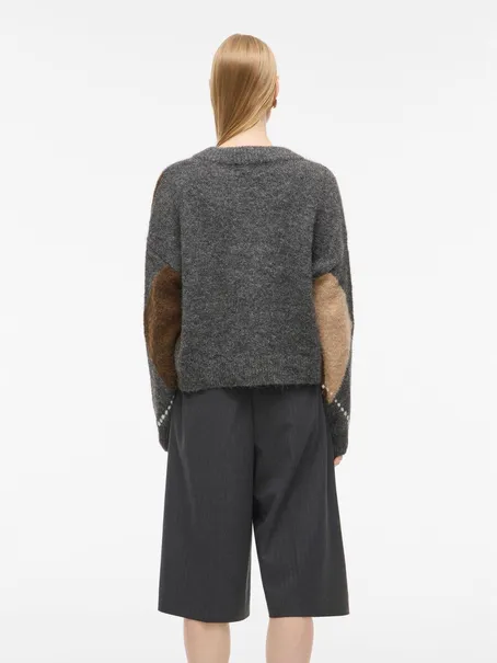 VILA ROUARGYLE LS V NECK KNIT