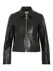 VILA ROUGISELE LS SHORT LEATHER JACKET