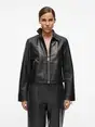 VILA ROUGISELE LS SHORT LEATHER JACKET