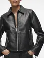 VILA ROUGISELE LS SHORT LEATHER JACKET