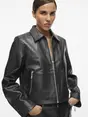 VILA ROUGISELE LS SHORT LEATHER JACKET