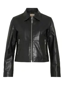 VILA ROUGISELE LS SHORT LEATHER JACKET