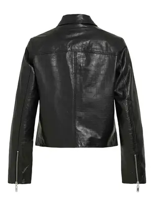 VILA ROUGISELE LS SHORT LEATHER JACKET