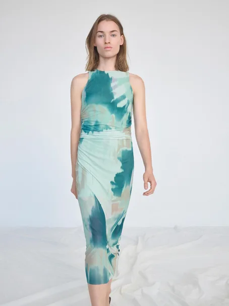 VILA ROUMESSA S/L O-NECK MIDI DRESS