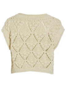 VILA ROUSEVERINE SS O-NECK KNIT TOP