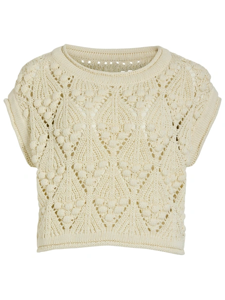 VILA ROUSEVERINE SS O-NECK KNIT TOP