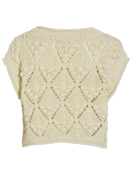VILA ROUSEVERINE SS O-NECK KNIT TOP