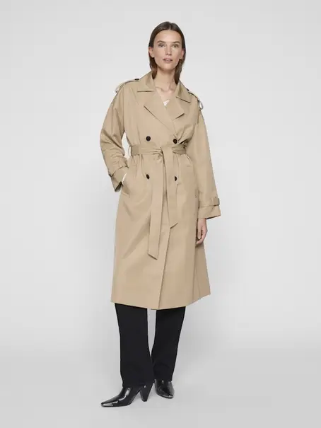 VILA VIADDISON L/S LONG TRENCHCOAT - NO