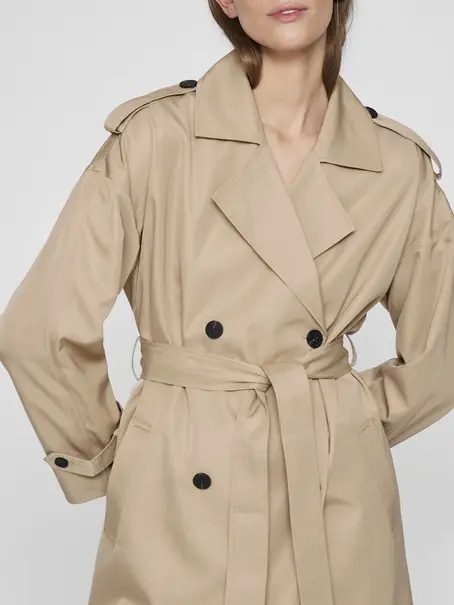 VILA VIADDISON L/S LONG TRENCHCOAT - NO