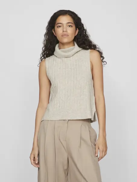 VILA VIBELUNA HIGH NECK S/L KNIT VEST-NO