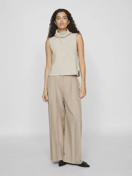 VILA VIBELUNA HIGH NECK S/L KNIT VEST-NO