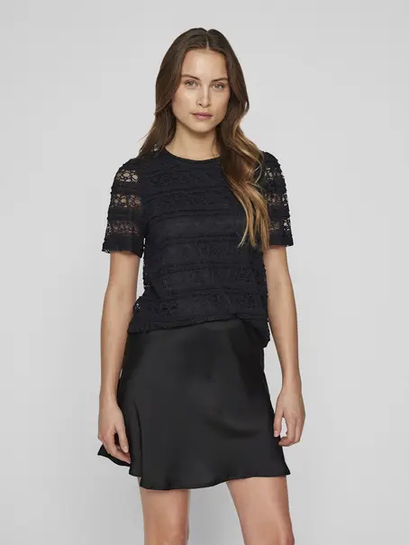 VILA VICHIARA O-NECK S/S TOP/PB