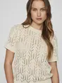 VILA VICOTTI S/S O-NECK KNIT TOP - NOOS