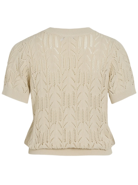 VILA VICOTTI S/S O-NECK KNIT TOP - NOOS