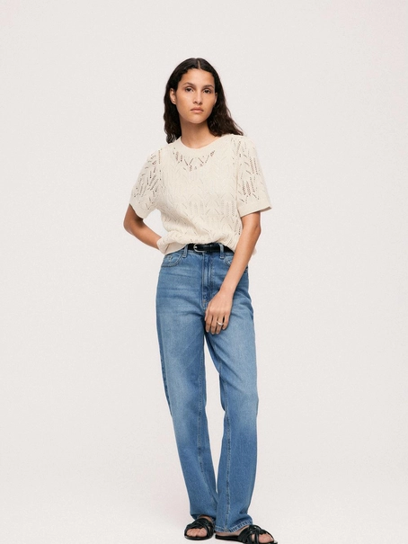 VILA VICOTTI S/S O-NECK KNIT TOP - NOOS