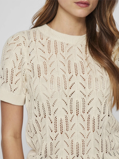 VILA VICOTTI S/S O-NECK KNIT TOP - NOOS