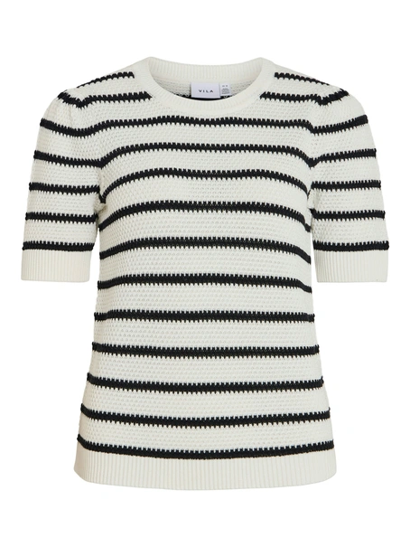 VILA VIDALO O-NECK S/S STRIPE KNIT-NOOS