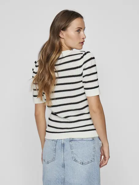 VILA VIDALO O-NECK S/S STRIPE KNIT-NOOS