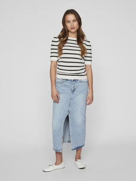 VILA VIDALO O-NECK S/S STRIPE KNIT-NOOS