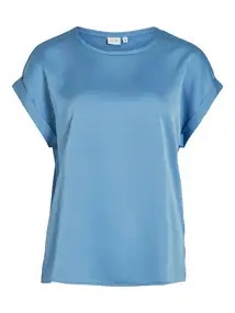 VILA VIELLETTE S/S SATIN TOP - NOOS