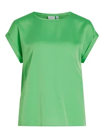 VILA VIELLETTE S/S SATIN TOP - NOOS