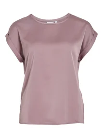 VILA VIELLETTE S/S SATIN TOP - NOOS
