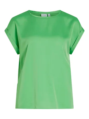 VILA VIELLETTE S/S SATIN TOP - NOOS