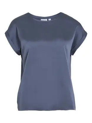 VILA VIELLETTE S/S SATIN TOP - NOOS