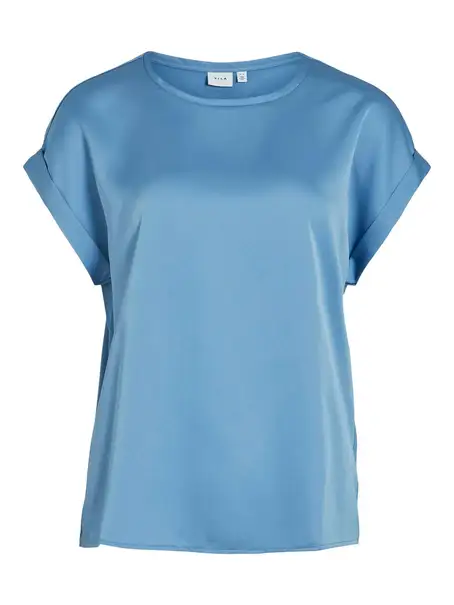 VILA VIELLETTE S/S SATIN TOP - NOOS