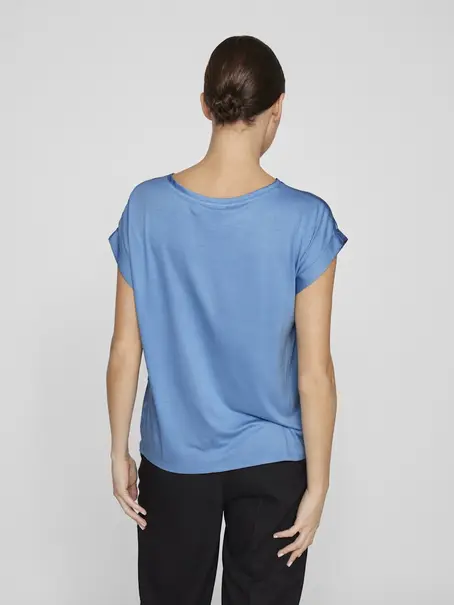 VILA VIELLETTE S/S SATIN TOP - NOOS