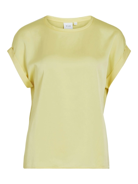 VILA VIELLETTE S/S SATIN TOP - NOOS