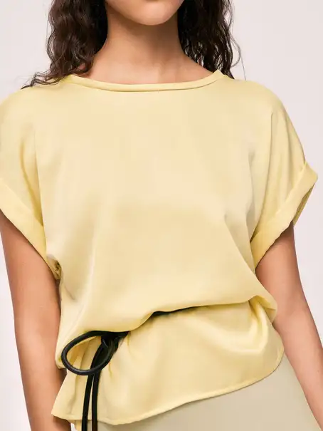 VILA VIELLETTE S/S SATIN TOP - NOOS