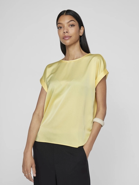 VILA VIELLETTE S/S SATIN TOP - NOOS