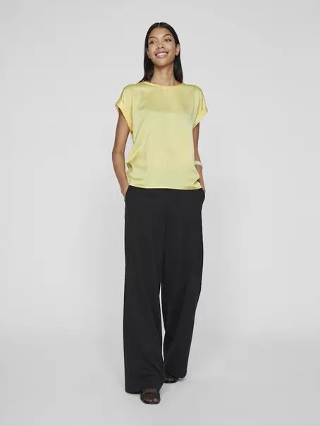VILA VIELLETTE S/S SATIN TOP - NOOS