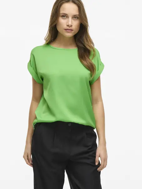 VILA VIELLETTE S/S SATIN TOP - NOOS