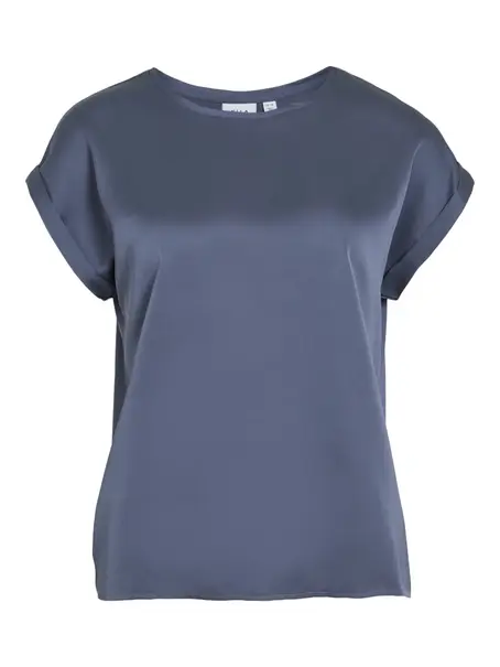 VILA VIELLETTE S/S SATIN TOP - NOOS