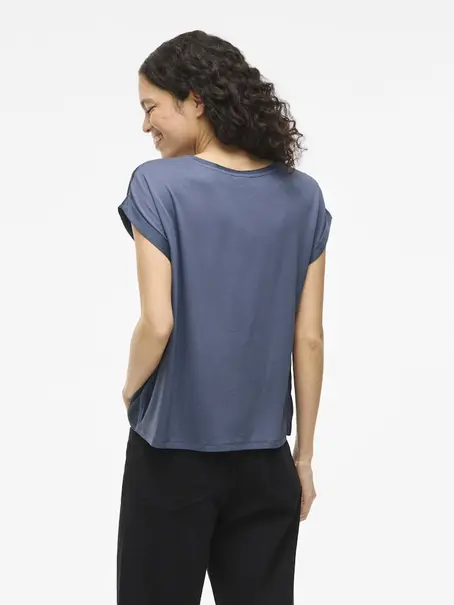 VILA VIELLETTE S/S SATIN TOP - NOOS