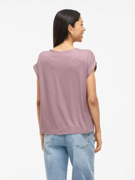 VILA VIELLETTE S/S SATIN TOP - NOOS