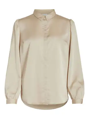 VILA VIELLETTE SATIN L/S SHIRT/SU - NOOS