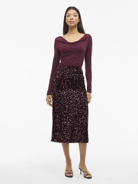 VILA VIFAITH HW MIDI SEQUIN SKIRT/1