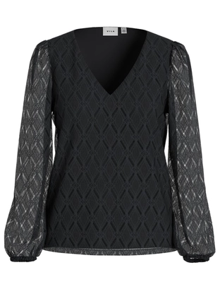 VILA VIFERO V-NECK L/S TOP/DFS/PB