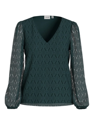VILA VIFERO V-NECK L/S TOP/DFS/PB