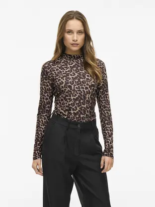 VILA VILEOA L/S HIGH NECK TOP - NOOS