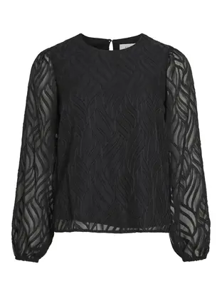 VILA VIMIKA O-NECK L/S TOP - NOOS