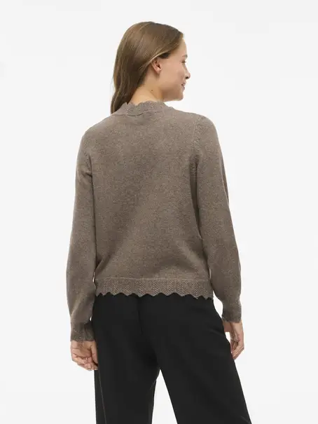VILA VINIKOLINA O-NECK L/S KNIT TOP - NO