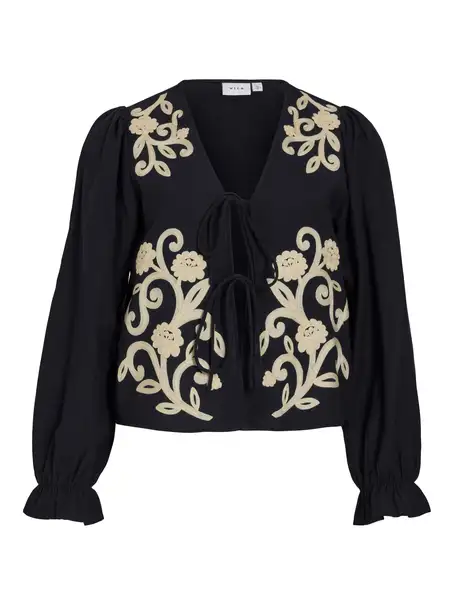 VILA VIPOLENE V-NECK L/S TOP/BFS