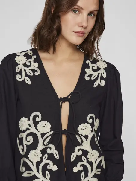 VILA VIPOLENE V-NECK L/S TOP/BFS